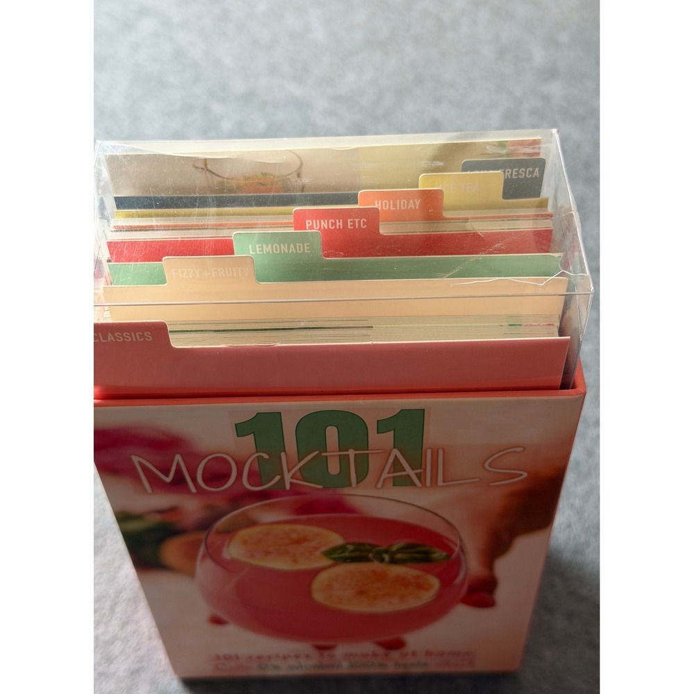 Eccolo 101 Mocktails Recipe Cards Pink Good Non-Alcoholic Drink Recipes Box Set - Picture 6 of 6